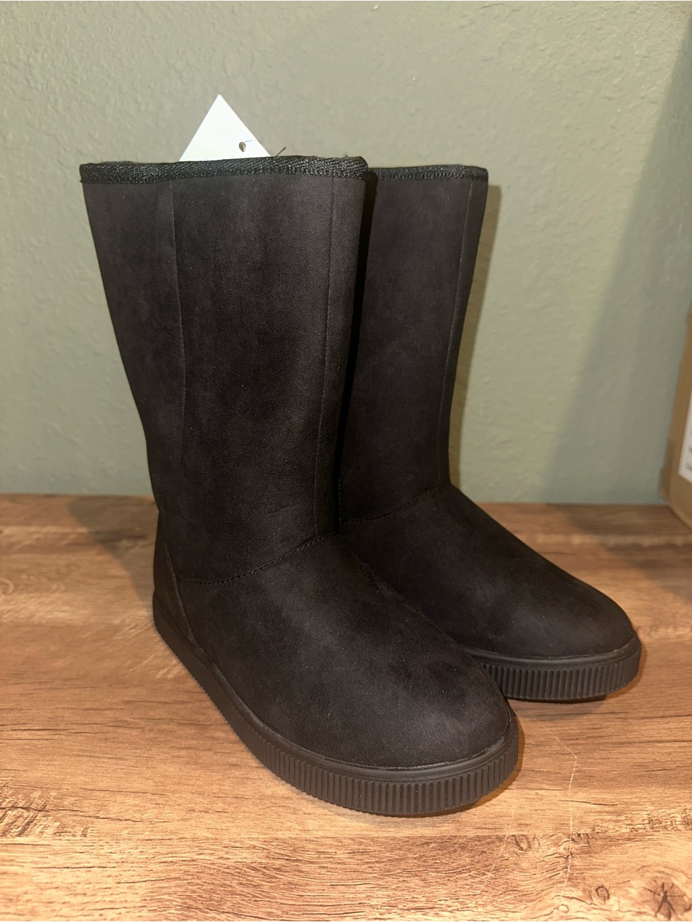 Cat & Jack Girls Black Mid-Calf Winter Boots